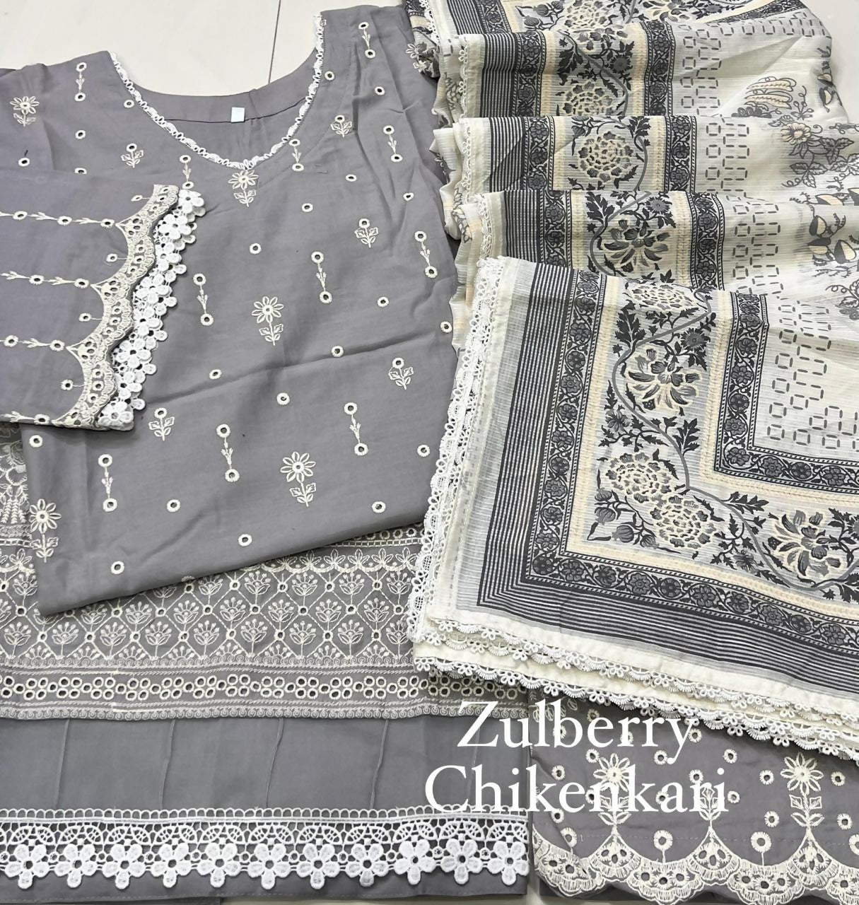 Ice grey unstitched set