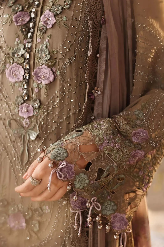 3 Piece Unstitched Embroidered Chiffon Suit