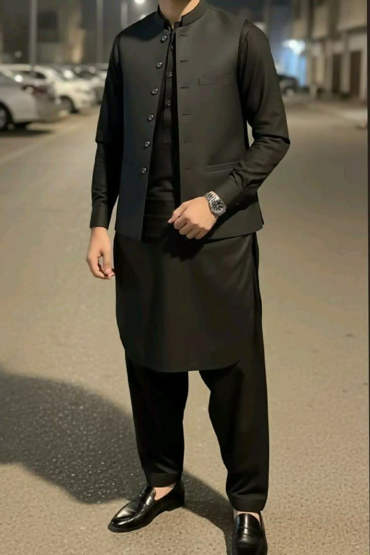 Black Shalwaar Kameez set