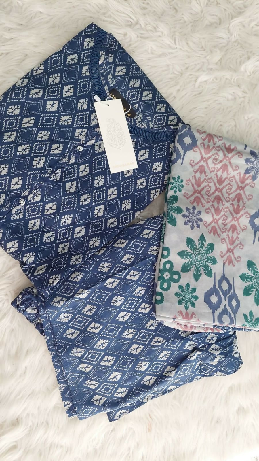 Dark blue unstitched set