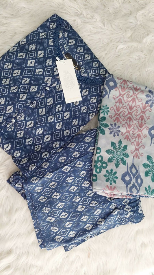 Dark blue unstitched set