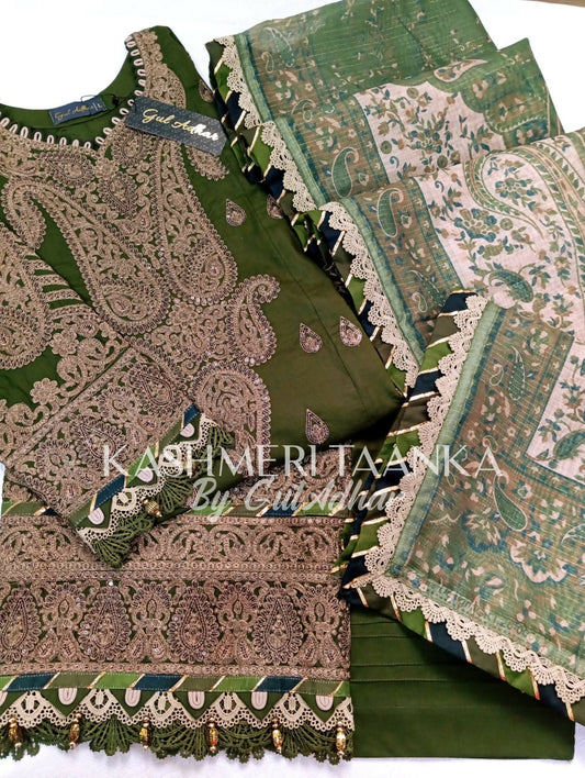 Olive noor unstitched set