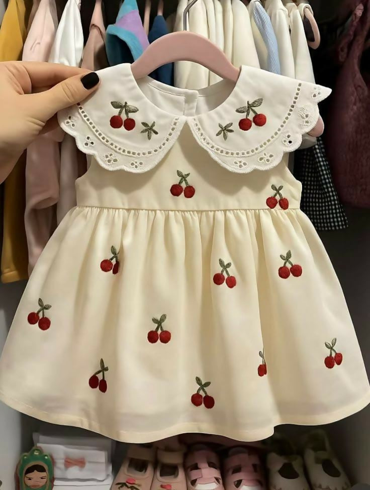 Cherry embroidered dress