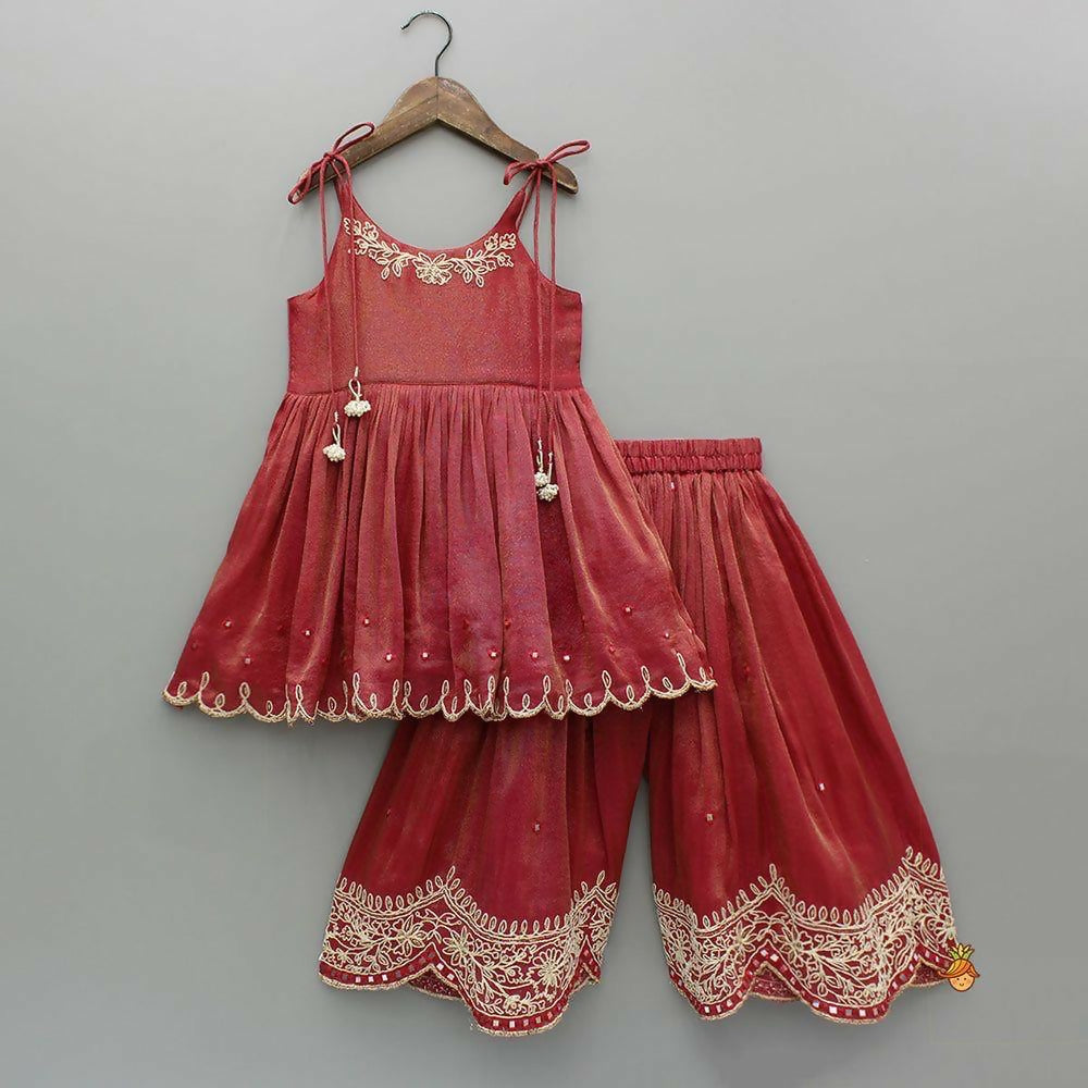 Sleeveless Kurti & Sharara Set