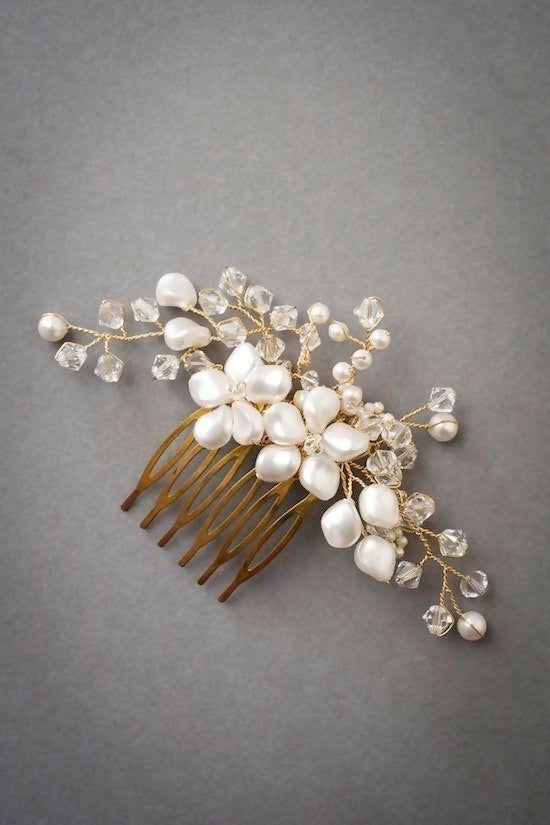 Pearl floral hair comb
